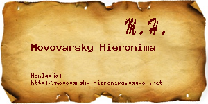 Movovarsky Hieronima névjegykártya
